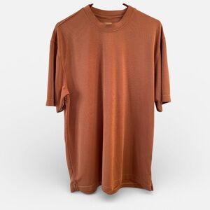 Jos. A. Bank Men’s Medium Orange Retro Check Short Sleeve Shirt Textured Casual